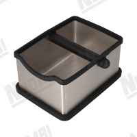 STAINLESS STEEL KNOCK BOX - BASE WITH RUBBER GASKET L. 180mm - D. 240mm - H. 125mm