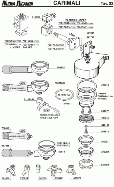 Druckschalter für Carimali Kicco-Espresso, E9-COF, Mazzer MINI, LUX Druckschalter für Carimali Kicco-Espresso, E9-COF, Mazzer MINI, LUX