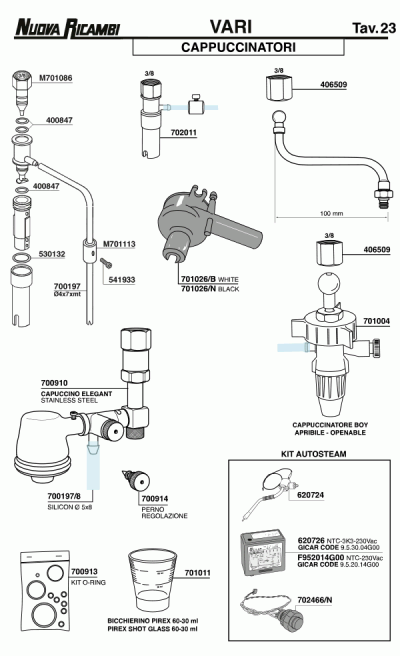 MILK FROTHERS, Universal Spare Parts