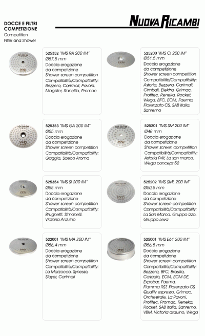 Competition filters and shower filters