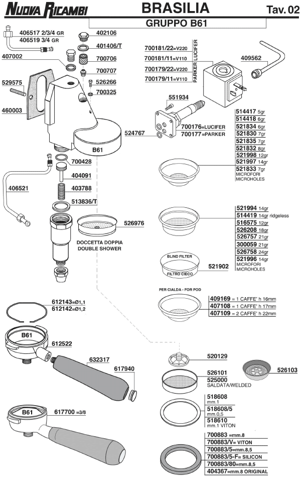 Brasilia 02 - ESPRESSO MACHINE PARTS